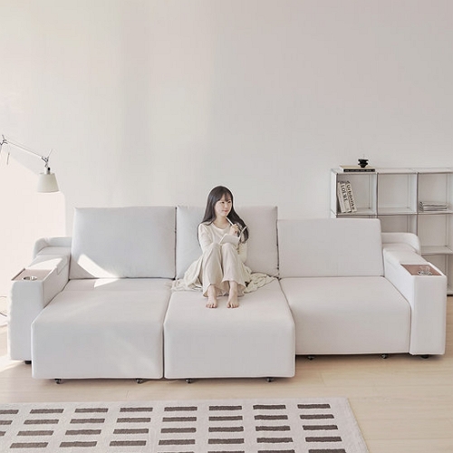 포스트모던 산드로 모션 슬라이드 무빙 패브릭 소파 4인용