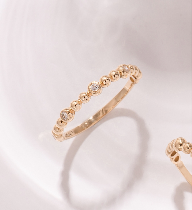 미니골드 김천점 14K 18K 스테리 하프 반지 화이트골드 RTRM408_이미지