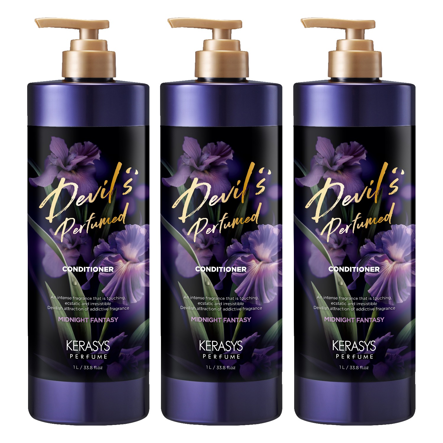 애경 케라시스 데빌스 퍼퓸 컨디셔너 미드나잇 판타지 1000ml (3개)