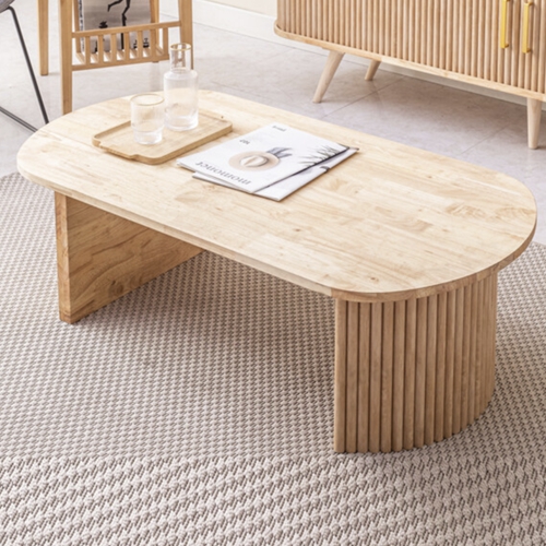 파로마 네오 햅번 고무나무 원목 템바보드 거실 테이블 1100