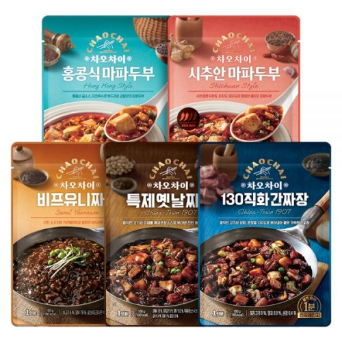 차오차이 짜장 마파두부 체험팩 5종 세트 900g