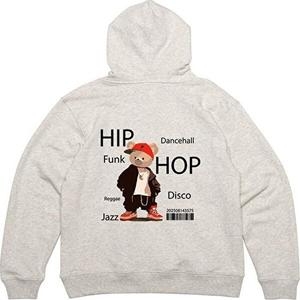 셀러허브 패션 JHQSYG7S_51HD 뒷면 힙합 아기곰 음악 펑크 그림 프린팅