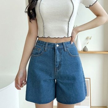 에이라인 여성 반바지 팬츠 컷팅 여름 청반바지_20023633_667501_이미지