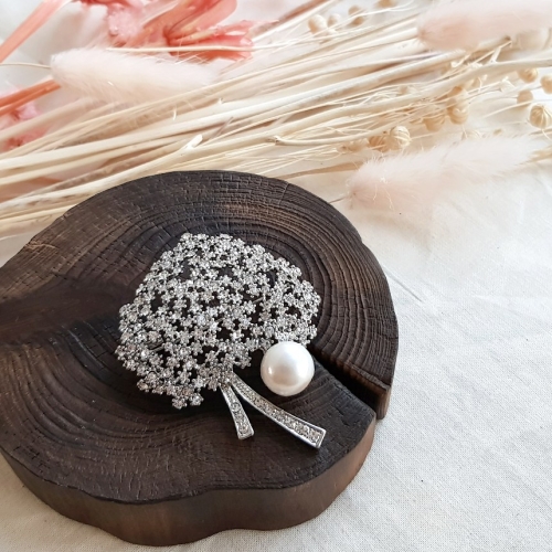 바이진주리본 여성 란타나 펄부케C 브로치_이미지