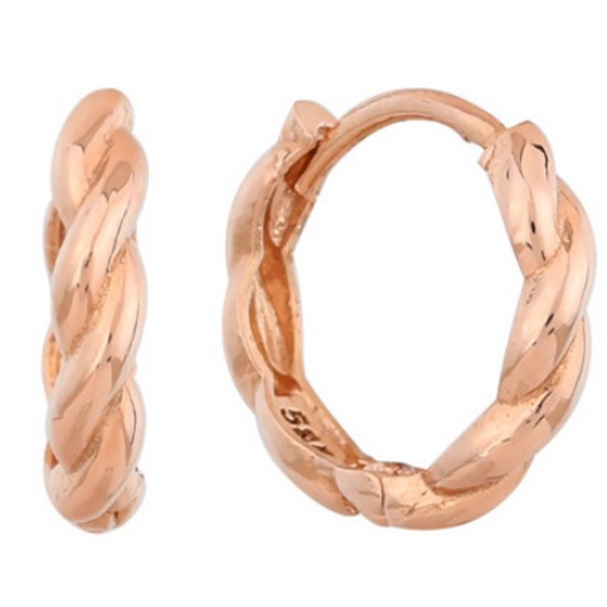 몽슈와 14K 볼륨 꼬임 원터치 귀걸이 S