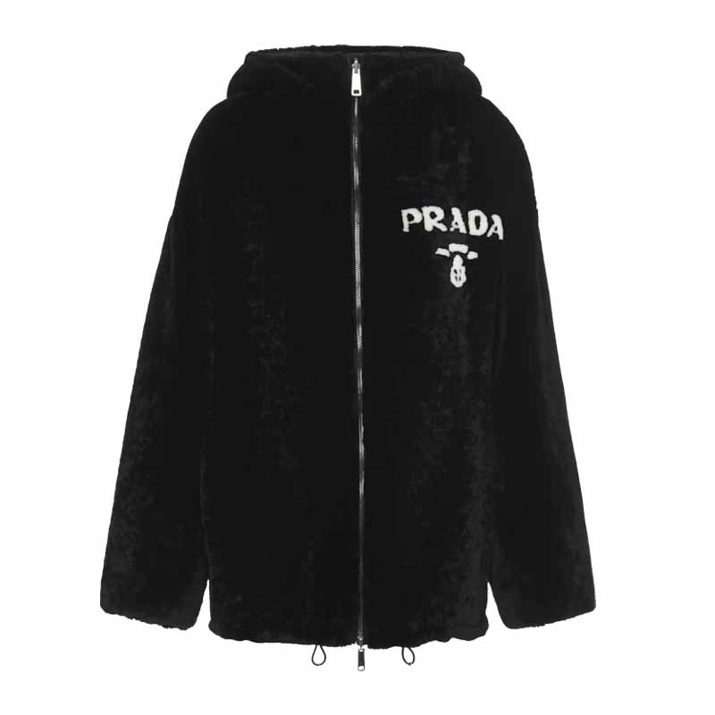 프라다 여성 리버시블 시어링 나일론 후드 자켓 58A067 1Y7Q F0002_이미지