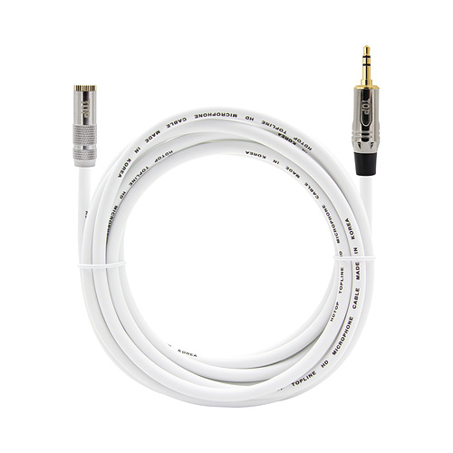탑라인에이치디 HDTOP 3.5mm 스테레오 메탈화이트 연장 케이블 (3m, HT-TP3396)