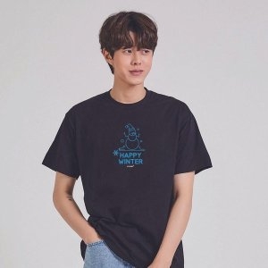 키밍 성탄절 해피 겨울 눈사람 반팔티 UQ W7B2C38_이미지