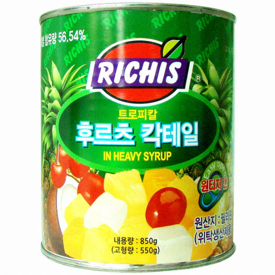 동서식품 리치스 트로피칼 후르츠 칵테일 850g이미지입니다. 누르면 해당 게시물로 새창이동합니다.