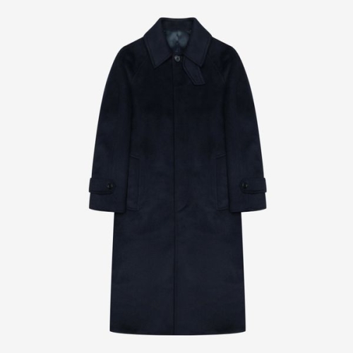 핸드메이드 울 캐시미어 블렌디드 발마칸 롱 코트 네이비 PJHAX7062 H