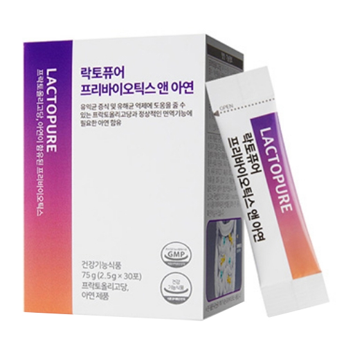 메디쿼터스 락토퓨어 프리바이오틱스 앤 아연 30포 (12개)_이미지