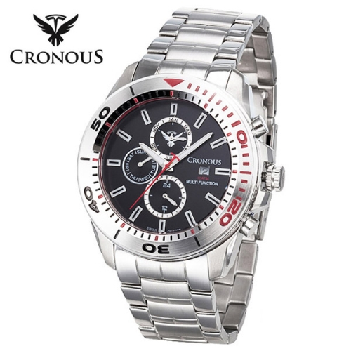 크로노스 CRD88009BK-WT CRONOUS 크로노스 손목시계 크로노그래_이미지
