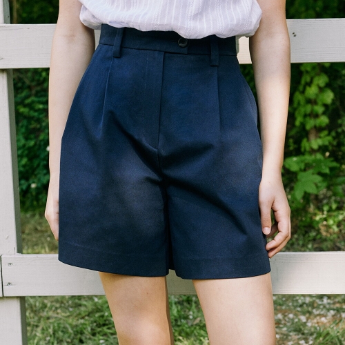 논로컬 Two-Tuck A-line Shorts_Navy N22SMPT003_이미지