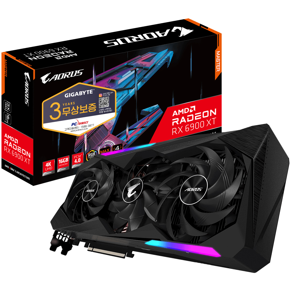 GIGABYTE AORUS 라데온 RX 6900 XT MASTER D6 16GB 피씨디렉트