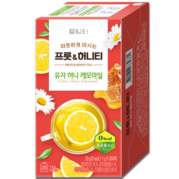 담터 따뜻하게 마시는 프룻&허니티 유자 허니 캐모마일 20T (2개)