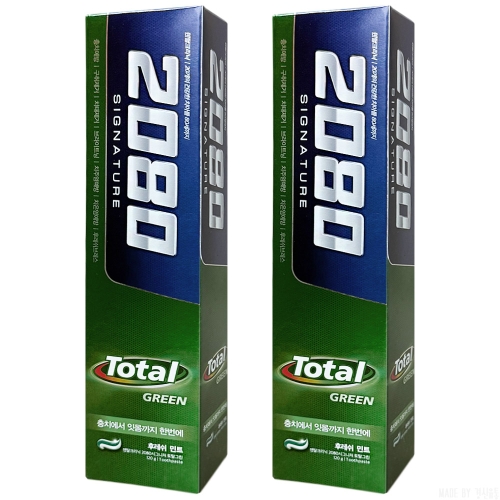애경 2080 시그니처 토탈그린 후레쉬민트 치약 120g (2개)