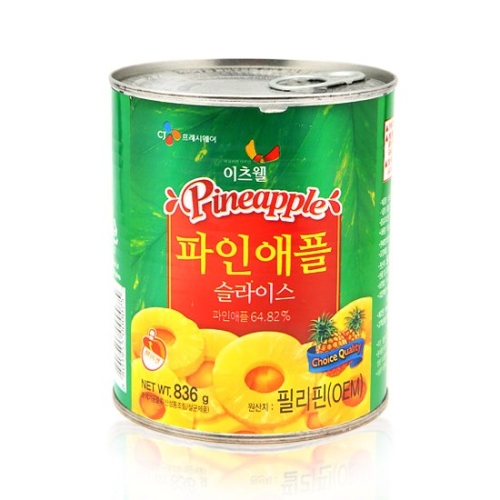 CJ프레시웨이 이츠웰 파인애플 슬라이스 836g (1개)_이미지