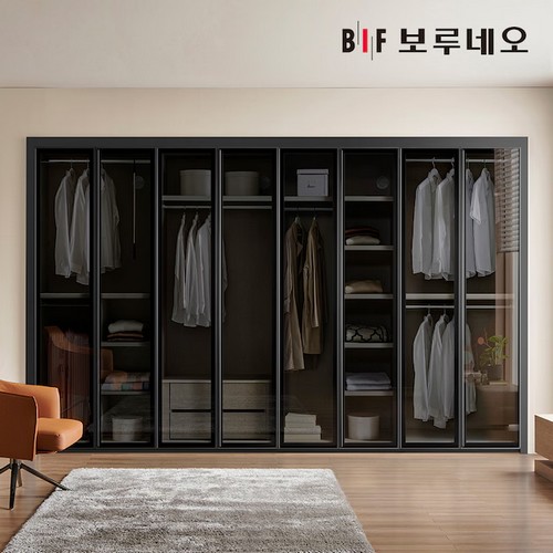 BIF보루네오 강화유리 여닫이 붙박이장 [30cm]