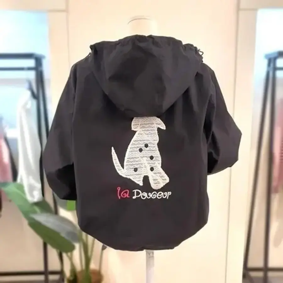 미스칸트 KOJPQ302BK 강아지자수 후드스트링점퍼