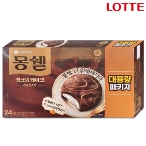 롯데제과 <b>몽쉘</b> 카카오 생크림케이크 816g 24개입