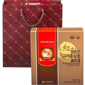 태웅식품 고려인삼유통 6년근 고려홍삼정 골드 2개입 + 쇼핑백 250g 2개_이미지