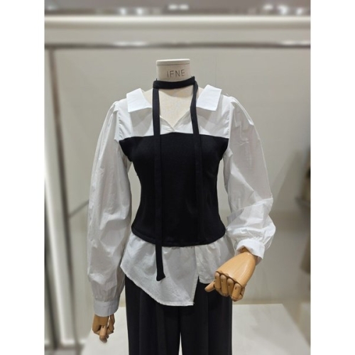 이프네 타이SET 탑레이어드 블라우스 IQ2QWBL13_이미지