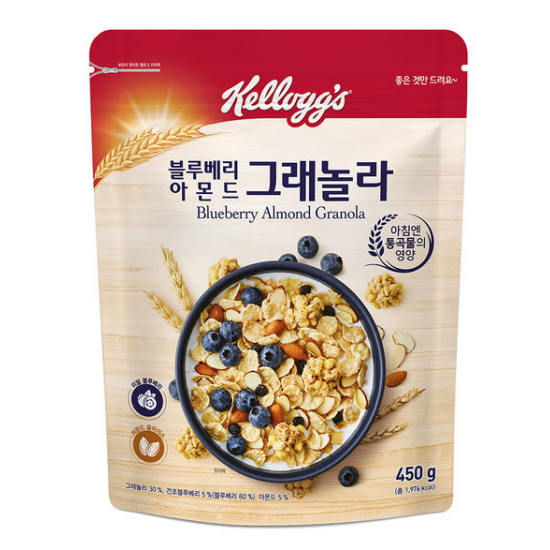 켈로그 크랜베리 블루베리 아몬드 그래놀라 450g (7개)_이미지