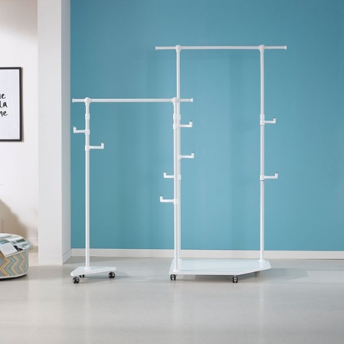 이지온 국민튼튼 2단 이동식 스탠드 원목 선반 행거 ESC-TS400_이미지