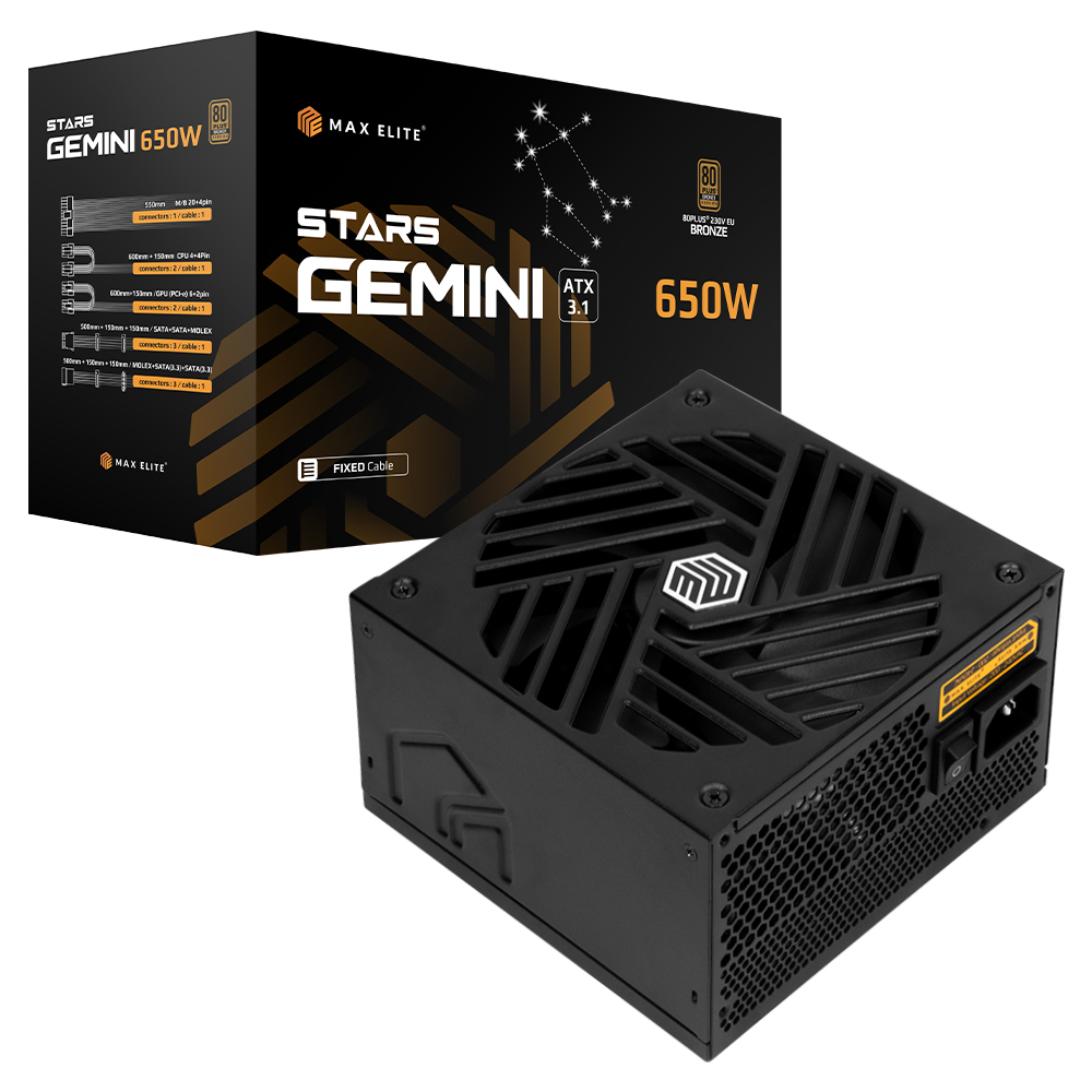 맥스엘리트 STARS GEMINI 650W 80PLUS브론즈 ATX3.1_이미지