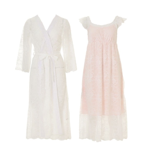 와코루 와코루화이트 올오버레이스 원피스 가운세트_WGN7300B (1세트)