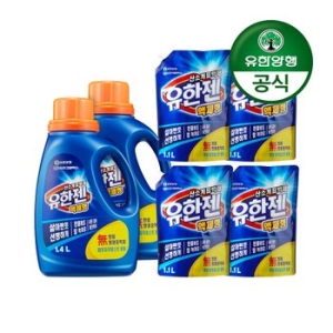 유한젠 산소계표백제 액체형 1.4L + 리필 1.1L (본품2개+리필4개)_이미지