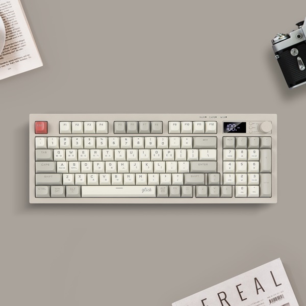 지클릭커 OFFICEPRO WK50 사일런스 M RGB 무소음 방수 무선 블루투스 94 (Retro Cappuccino)_이미지