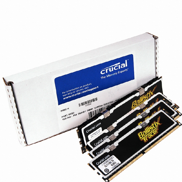 마이크론 Crucial Ballistix DDR2-800 CL4 Tracer 패키지 (4GB(1Gx4))