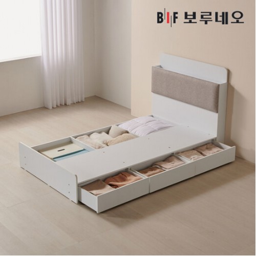 BIF보루네오 리오Po 3서랍 수납 호텔 침대 SS (유로탑본넬)_이미지