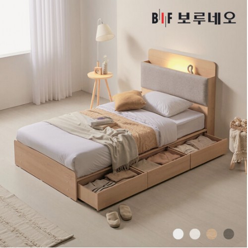 BIF보루네오 리오Po 3서랍 수납 호텔 침대 SS (유로탑본넬)_이미지