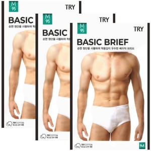 TRY 40수튜브순면후라이스남삼각팬티3매 TMPT00A