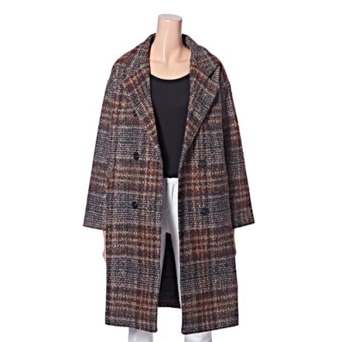 연승어패럴 GGPX 카라넥 체크 패턴 스트랩 더블 버튼 긴팔 코트 GODJH007D