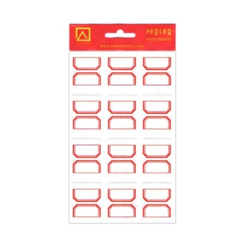 세모네모 1000 일반견출지 10-105R 적색 10매 24x32 1개_이미지