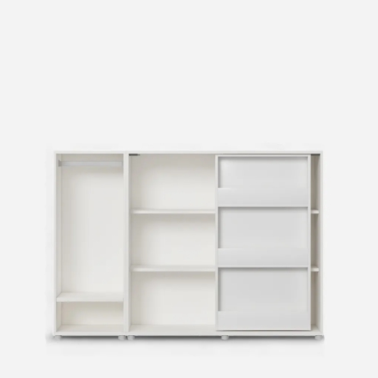 한샘 샘키즈 슬라이딩 수납장 전면책장형 옷장 1600_이미지