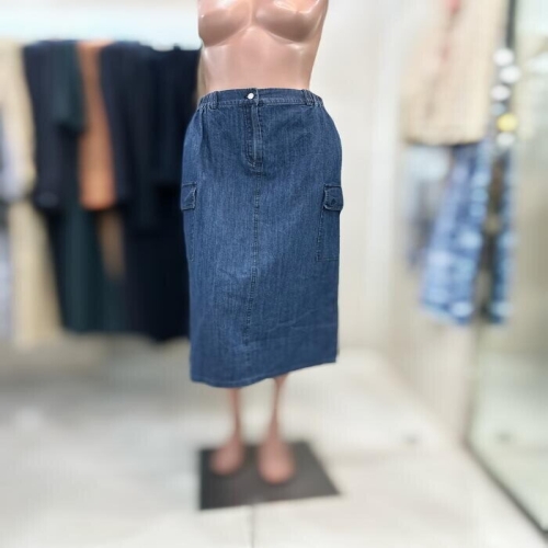 올앤선드리 뒷밴딩 포켓 데님스커트 청치마 A6M4SJ278_이미지