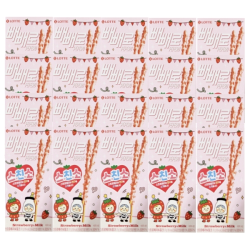 롯데제과 스친소 빼빼로 스트로베리 밀크 37g (20개)_이미지