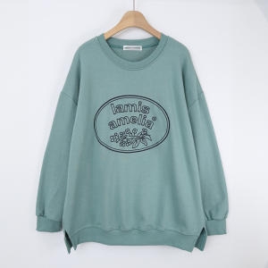 라미스자수라운드맨투맨 WBS903M410 빅사이즈