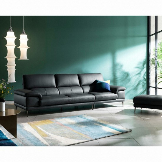  자코모 바스토 럭스 천연통가죽 소파 4인용 [스툴포함]