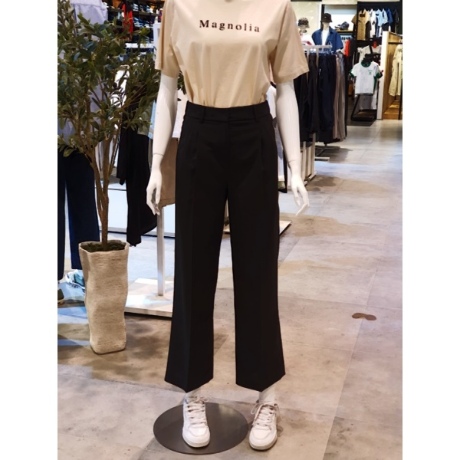 동광인터내셔날 애드혹 여성 린넨라이크 투턱 와이드 바지 HZ4LP60