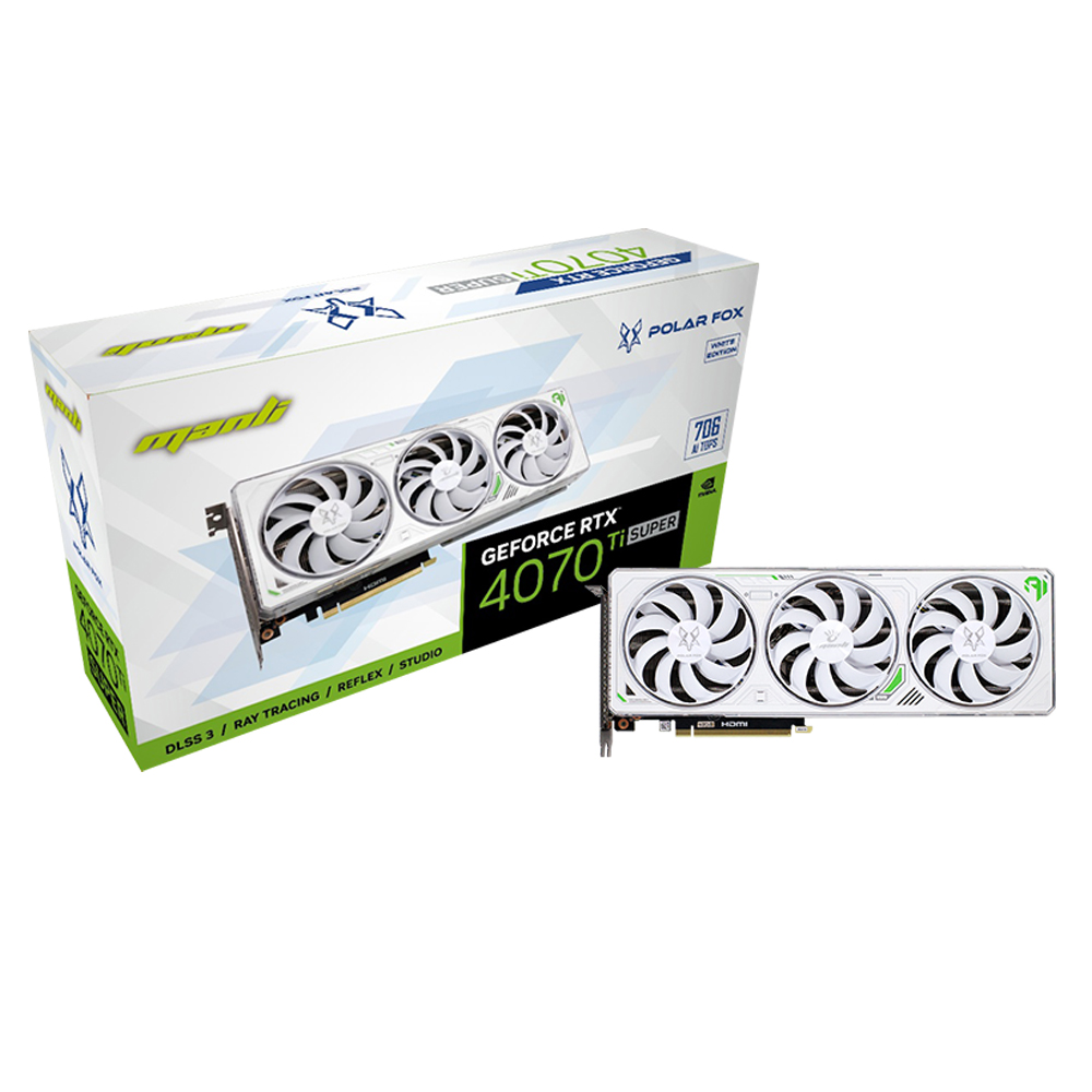 MANLI 지포스 RTX 4070 Ti SUPER Polar Fox D6X 16GB White 인텍앤컴퍼니