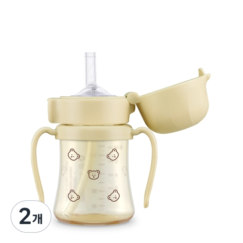 그로미미 PPSU 돗꼼 빨대컵 200ml (2개)_이미지