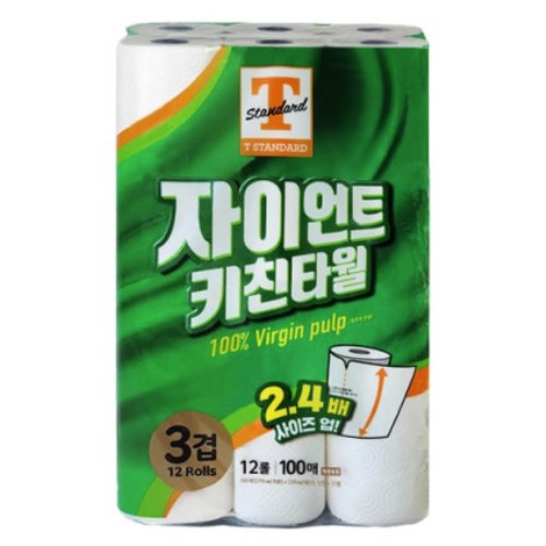 티스탠다드 자이언트 키친타월 100매 (12입)이미지입니다. 누르면 해당 게시물로 새창이동합니다.