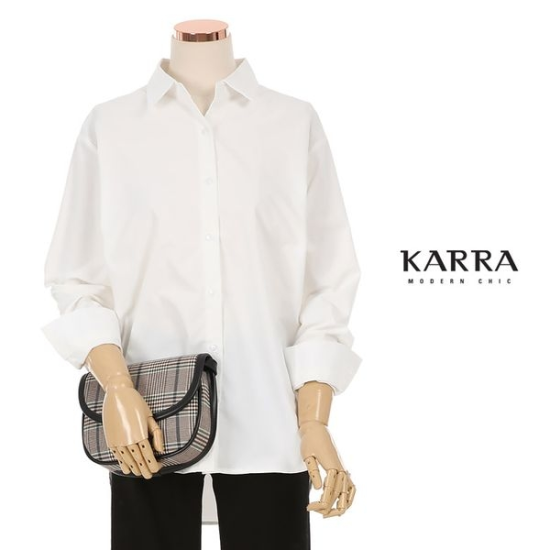  카라 KARRA 77까지 루즈핏솔리드셔츠_KL1FSH006A