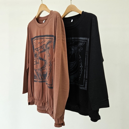 빅사이즈셔링티 S732L409 아트홀스라운드스트링티 MN