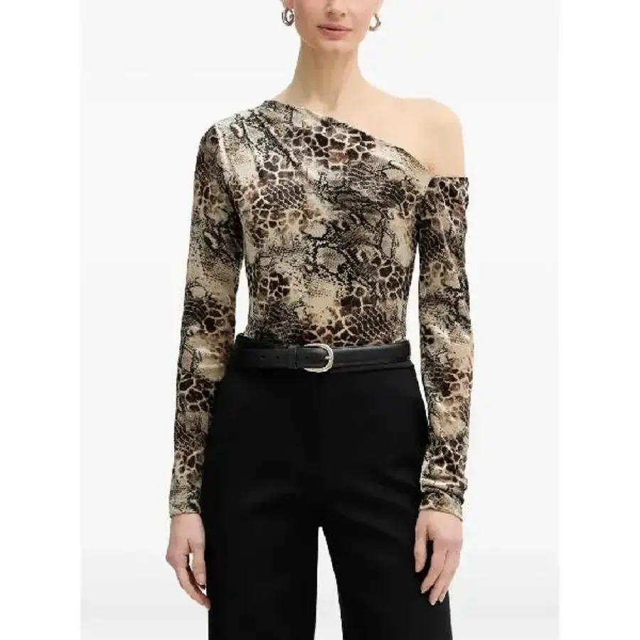  게스 one shoulder snakeskin print body W6PP71KJ170 T